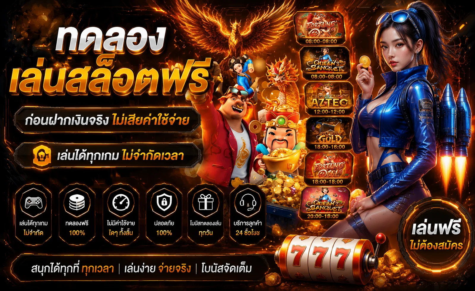 ทดลองเล่นสล็อตฟรี PHOENIX168 ไม่ต้องสมัคร
